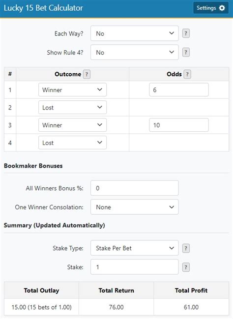 ace odds lucky 15
